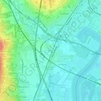 La Croix topographic map, elevation, terrain
