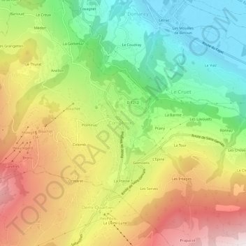Basseville topographic map, elevation, terrain