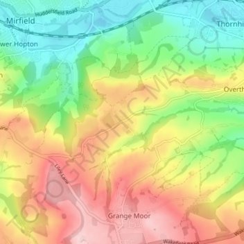 Whitley Lower topographic map, elevation, terrain