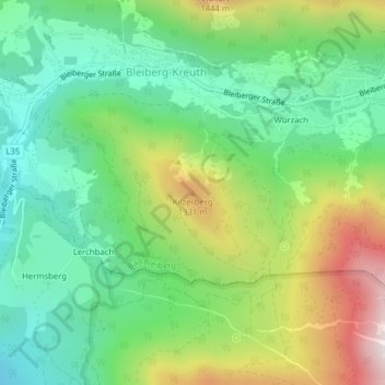 Kilzerberg topographic map, elevation, terrain