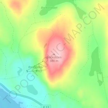 Bocksliden topographic map, elevation, terrain