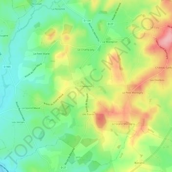 Chevrette topographic map, elevation, terrain