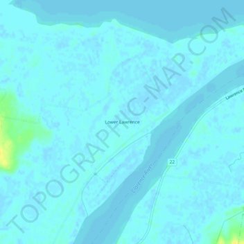 Lower Lawrence topographic map, elevation, terrain