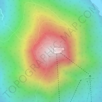 Ba Den Mountain topographic map, elevation, terrain