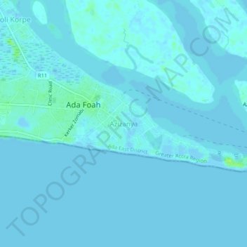 Azizanya topographic map, elevation, terrain