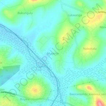 Muyenje topographic map, elevation, terrain