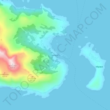 Vengsøy topographic map, elevation, terrain