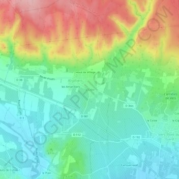 la Croix topographic map, elevation, terrain