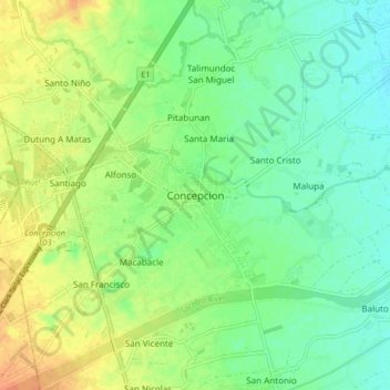 Concepcion topographic map, elevation, terrain