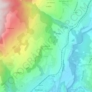 Les Girauds topographic map, elevation, terrain