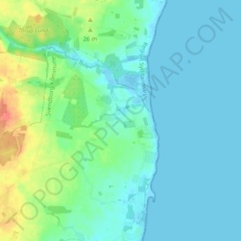 Revsøre topographic map, elevation, terrain