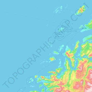 Fleinvær topographic map, elevation, terrain