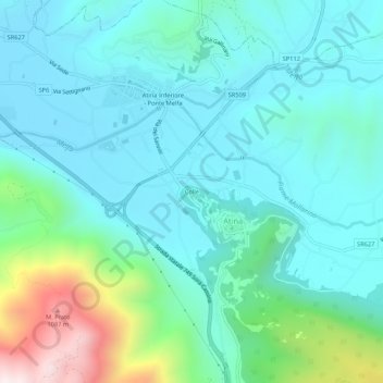 Colle topographic map, elevation, terrain