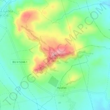 Carrascal topographic map, elevation, terrain