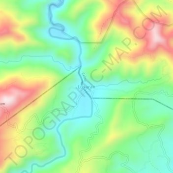 Lusaran topographic map, elevation, terrain