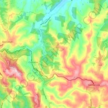 Cockatoo topographic map, elevation, terrain