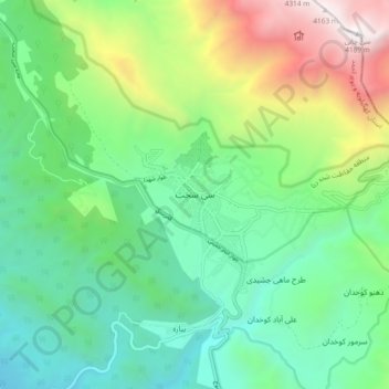 Sisakht topographic map, elevation, terrain