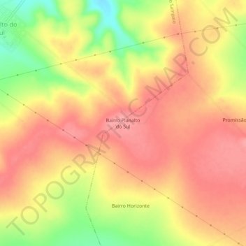 Bairro Planalto do Sul topographic map, elevation, terrain