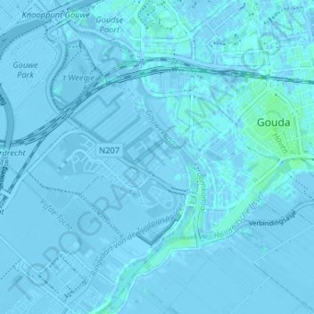 Broekhuizen topographic map, elevation, terrain