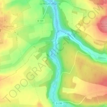 Le Bru topographic map, elevation, terrain