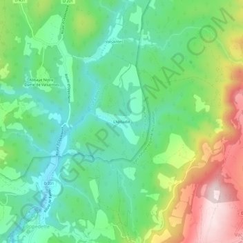L'Abbadie topographic map, elevation, terrain