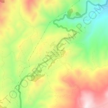 Tizi Ouasli topographic map, elevation, terrain