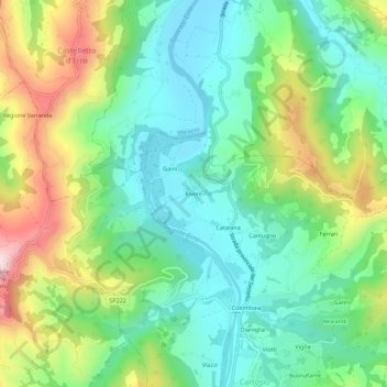Rivere topographic map, elevation, terrain