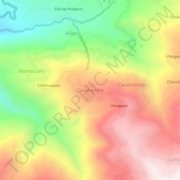 Casabamba topographic map, elevation, terrain