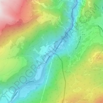 Martina topographic map, elevation, terrain