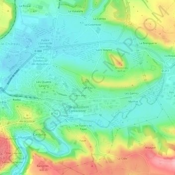 San Pau topographic map, elevation, terrain