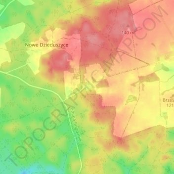 Staniewiczki topographic map, elevation, terrain