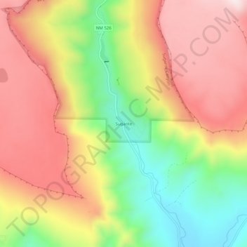 Sugarite topographic map, elevation, terrain