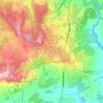 Ivy Hatch topographic map, elevation, terrain