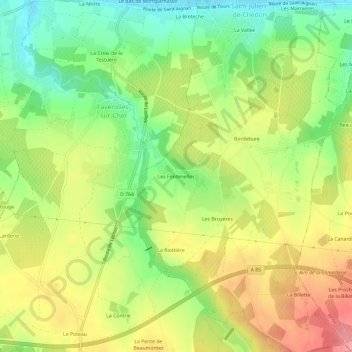 Les Fontenelles topographic map, elevation, terrain