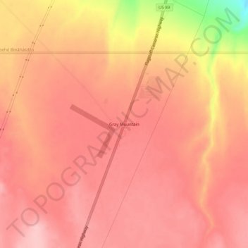 Gray Mountain topographic map, elevation, terrain