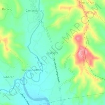 Igcocolo topographic map, elevation, terrain