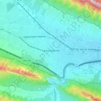 Santa Catarina topographic map, elevation, terrain