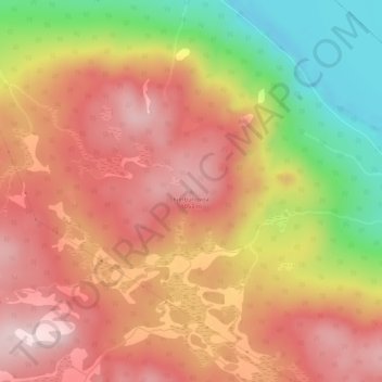 Kjerbuhovda topographic map, elevation, terrain