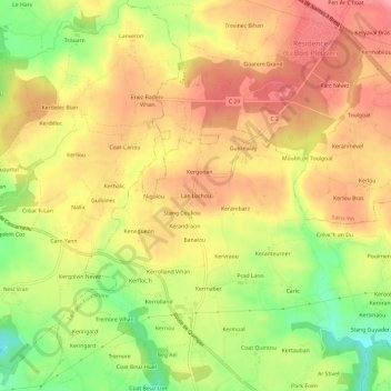 Lae Locjhou topographic map, elevation, terrain