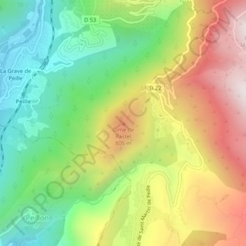 Cime de Rastel topographic map, elevation, terrain