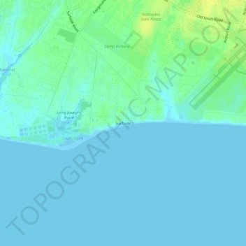 Surfside topographic map, elevation, terrain
