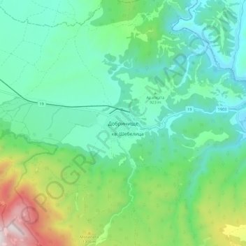 Dobrinishte topographic map, elevation, terrain