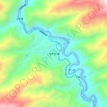 丙中洛镇 topographic map, elevation, terrain