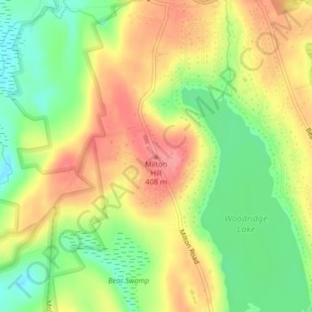Milton Hill topographic map, elevation, terrain