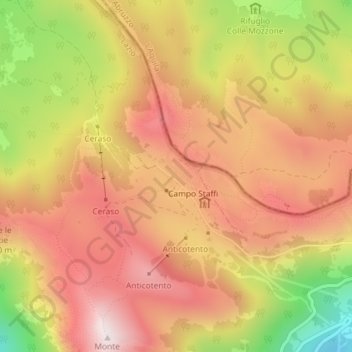 Campo Staffi topographic map, elevation, terrain