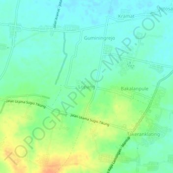 Lopang topographic map, elevation, terrain