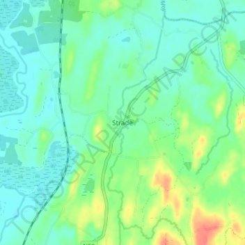 Strade topographic map, elevation, terrain