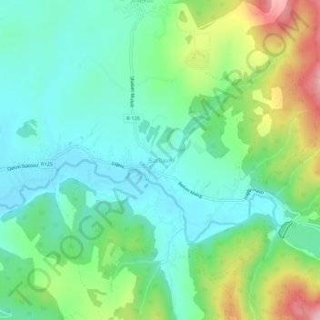 Batllavë topographic map, elevation, terrain