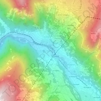 Le Châble topographic map, elevation, terrain