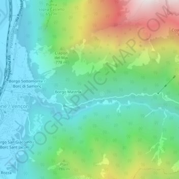 Stavolo Burit topographic map, elevation, terrain